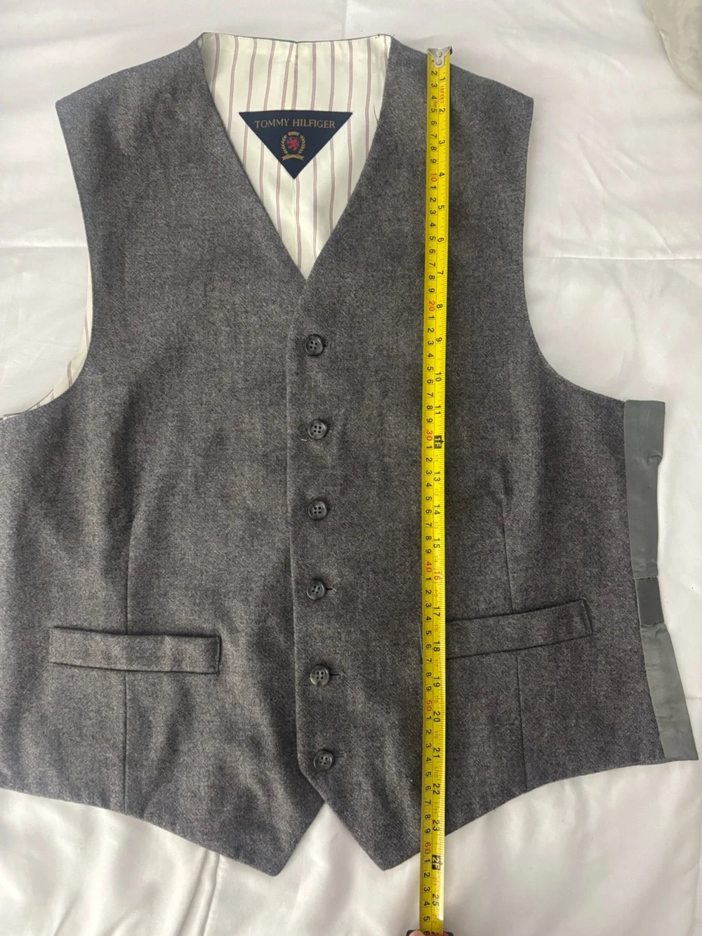 Tommy Hilfiger Gray Wool Blend Vest